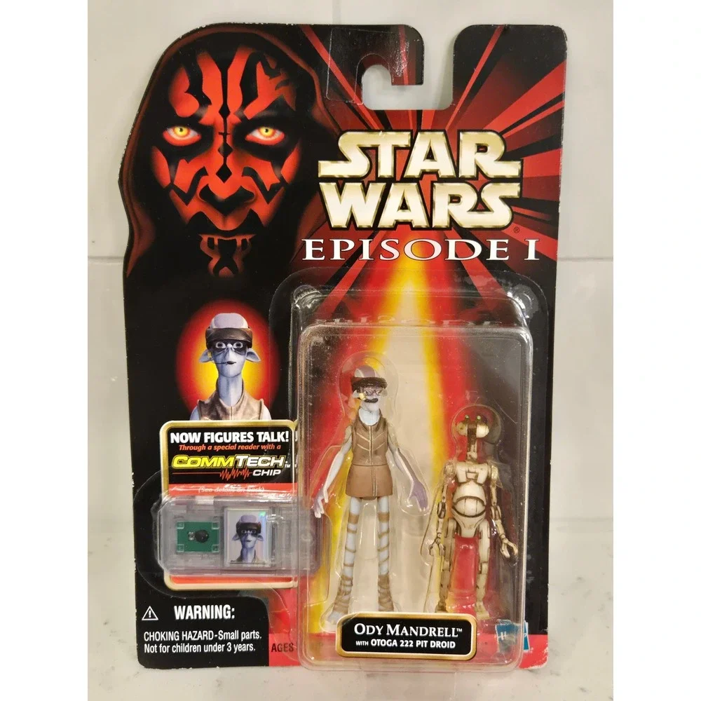 Star Wars Episode I Ody Mandrell with Otoga 222 Pit Droid Hasbro CommTech 1998